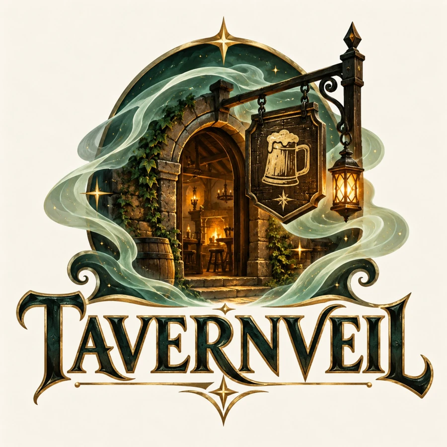 TAVERNVEIL — an enchanted tavern doorway and lantern